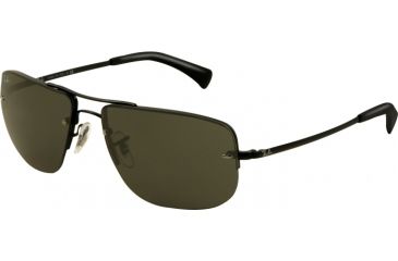Image of Ray-Ban RB3497 Sunglasses 002/71-5916 - Black Frame, Green Lenses
