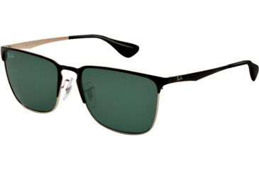 Image of Ray-Ban RB3508 Single Vision Prescription Sunglasses RB3508-135-71-56 - Lens Diameter 56 mm, Lens Diameter 56 mm, Frame Color Top Black On Silver