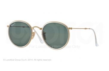 Image of Ray-Ban RB3517 Sunglasses 112/N5-48 - Matte Gold Frame, Polar Green Lenses