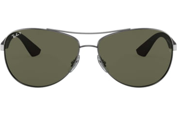 Image of Ray-Ban RB3526 Sunglasses 029/9A-63 - Matte Gunmetal Frame, Polar Dark Green Lenses
