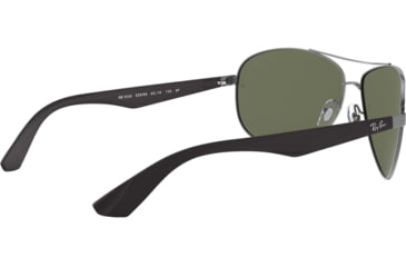 Image of Ray-Ban RB3526 Sunglasses 029/9A-63 - Matte Gunmetal Frame, Polar Dark Green Lenses