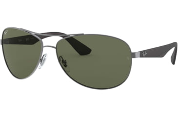 Image of Ray-Ban RB3526 Sunglasses 029/9A-63 - Matte Gunmetal Frame, Polar Dark Green Lenses