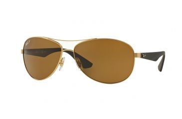 Image of Ray-Ban RB3526 Sunglasses 112/83-63 - Matte Gold Frame, Polar Brown Lenses