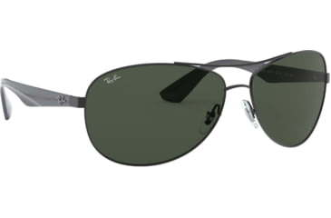 Image of Ray-Ban RB3526 Sunglasses 006/71-63 - Matte Black Frame, Grey Green Lenses