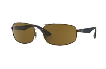 Image of Ray-Ban RB3527 Progressive Prescription Sunglasses RB3527-012-73-61 - Lens Diameter 61 mm, Frame Color Matte Dark Brown