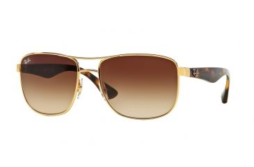 Image of Ray-Ban RB3533 Single Vision Prescription Sunglasses RB3533-001-13-57 - Lens Diameter 57 mm, Frame Color Gold