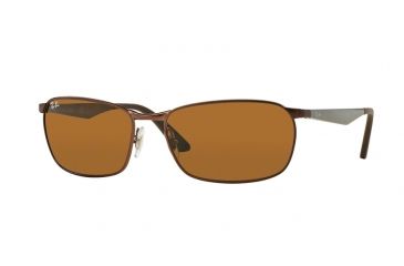 Image of Ray-Ban RB3534 Single Vision Prescription Sunglasses RB3534-012-62 - Lens Diameter 62 mm, Frame Color Matte Brown