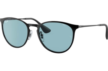 Image of Ray-Ban Erika Metal RB3539 Sunglasses, Black, Evolve Photo Blue To Violet, 54, RB3539-002-Q2-54