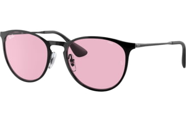Image of Ray-Ban Erika Metal RB3539 Sunglasses, Black, Evolve Photo Pink To Blue, 54, RB3539-002-Q3-54