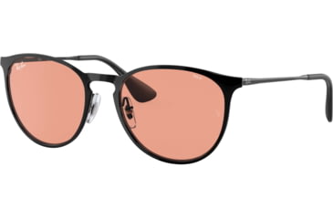 Image of Ray-Ban Erika Metal RB3539 Sunglasses, Black, Evolve Photo Red To Violet, 54, RB3539-002-Q6-54