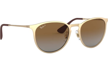 Image of Ray-Ban RB3539 Sunglasses 112/T5-54 - Matte Gold Frame, Light Grey Grad Brown Polar Lenses