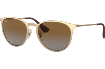 Image of Ray-Ban RB3539 Sunglasses 112/T5-54 - Matte Gold Frame, Light Grey Grad Brown Polar Lenses