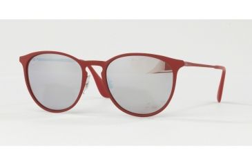 Image of Ray-Ban RB3539 Sunglasses 9023B5-54 - Rubber Bordo' Frame, Bordo' Light Flash Grey Lenses