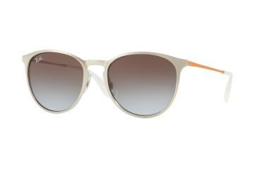 Image of Ray-Ban RB3539 Sunglasses 90772W-54 - Brusched Silver Frame, Light Blue Gradient Brown Lenses