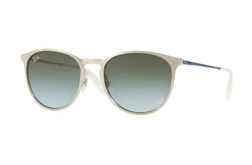 Image of Ray-Ban RB3539 Sunglasses 9080I7-54 - Brusched Silver Frame, Light Blue Gradient Green Lenses