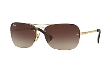 Image of Ray-Ban RB3541 Single Vision Prescription Sunglasses RB3541-001-13-61 - Lens Diameter 61 mm, Frame Color Gold