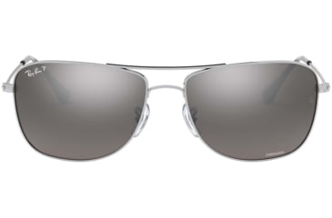 Image of Ray-Ban RB3543 Sunglasses 003/5J-59 - Shiny Silver Frame, Grey Mirror Silver Polar Lenses
