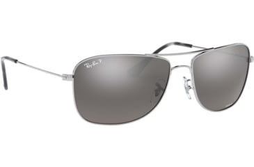 Image of Ray-Ban RB3543 Sunglasses 003/5J-59 - Shiny Silver Frame, Grey Mirror Silver Polar Lenses