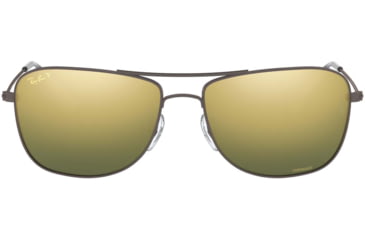 Image of Ray-Ban RB3543 Sunglasses 029/6O-59 - Matte Gunmetal Frame, Green Mirror Gold Polar Lenses