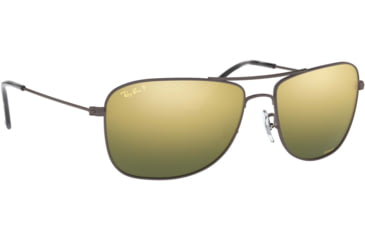 Image of Ray-Ban RB3543 Sunglasses 029/6O-59 - Matte Gunmetal Frame, Green Mirror Gold Polar Lenses