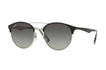 Image of Ray-Ban RB3545 Progressive Prescription Sunglasses RB3545-900411-54 - Lens Diameter 54 mm, Frame Color Top Black On Silver