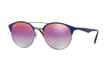 Image of Ray-Ban RB3545 Progressive Prescription Sunglasses RB3545-9005A9-51 - Lens Diameter 51 mm, Frame Color Gunmetal/matte Blue