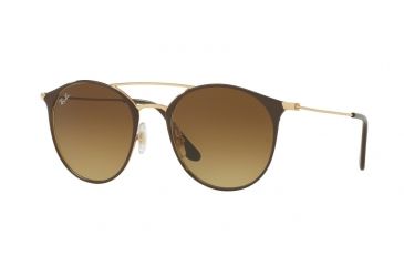 Image of Ray-Ban RB3546 Single Vision Prescription Sunglasses RB3546-900985-52 - Lens Diameter 52 mm, Frame Color Gold Top Brown