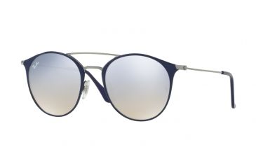 Image of Ray-Ban RB3546 Single Vision Prescription Sunglasses RB3546-90109U-49 - Lens Diameter 49 mm, Frame Color Gunmetal Top Blue