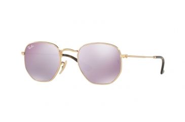 Image of Ray-Ban RB3548N Sunglasses 001/8O-48 - Gold Frame, Wisteria Flash Lenses