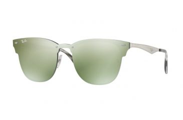 Image of Ray-Ban BLAZE CLUBMASTER RB3576N Progressive Prescription Sunglasses RB3576N-042-30-47 - Lens Diameter 47 mm, Frame Color Brusched Silver