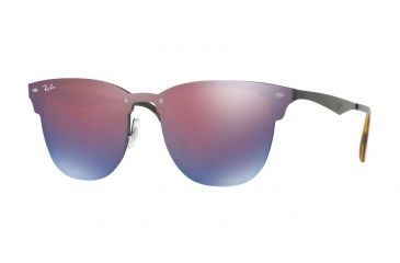 Image of Ray-Ban BLAZE CLUBMASTER RB3576N Progressive Prescription Sunglasses RB3576N-153-7V-47 - Lens Diameter 47 mm, Frame Color Demi Glos Black
