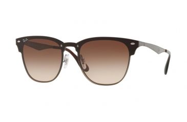 Image of Ray-Ban BLAZE CLUBMASTER RB3576N Progressive Prescription Sunglasses RB3576N-041-13-47 - Lens Diameter 47 mm, Frame Color Gunmetal Striped