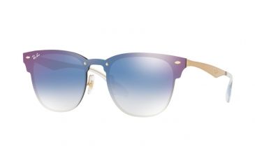 Image of Ray-Ban BLAZE CLUBMASTER RB3576N Progressive Prescription Sunglasses RB3576N-043-X0-47 - Lens Diameter 47 mm, Frame Color Brushed Gold