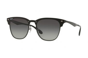 Image of Ray-Ban BLAZE CLUBMASTER RB3576N Progressive Prescription Sunglasses RB3576N-153-11-47 - Lens Diameter 47 mm, Frame Color Demi Gloss Black