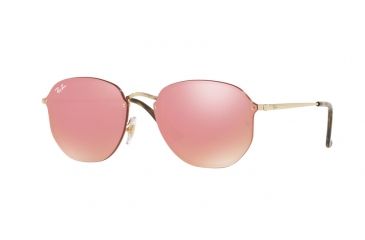 Image of Ray-Ban BLAZE HEXAGONAL RB3579N Single Vision Prescription Sunglasses RB3579N-001-E4-58 - Lens Diameter 58 mm, Frame Color Gold