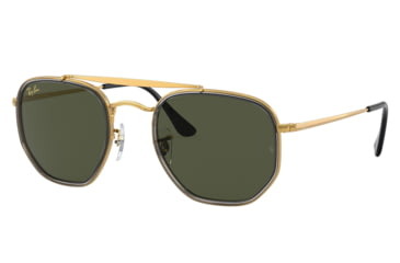 Image of Ray-Ban RB3648M The Marshal II Sunglasses, Legend Gold Frame, Green Lens, 52, RB3648M-923931-52