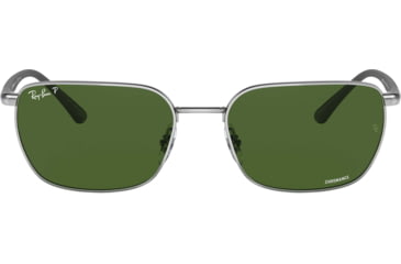 Image of Ray-Ban RB3684CH Sunglasses, Polarized Dark Green Lenses, Silver, 58, RB3684CH-003-P1-58