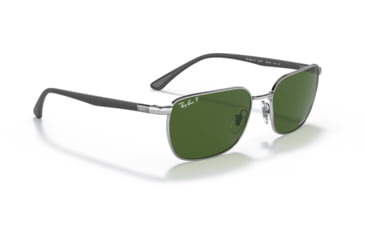 Image of Ray-Ban RB3684CH Sunglasses, Polarized Dark Green Lenses, Silver, 58, RB3684CH-003-P1-58