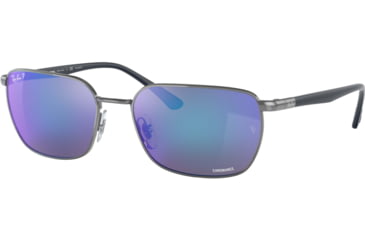 Image of Ray-Ban RB3684CH Sunglasses, Polarized Grey Mirror Blue Lenses, Gunmetal, 58, RB3684CH-004-4L-58