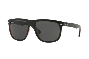 Image of Ray-Ban RB4147 Sunglasses 617187-60 - Top Mat Black On Red Trasp Frame, Dark Grey Lenses
