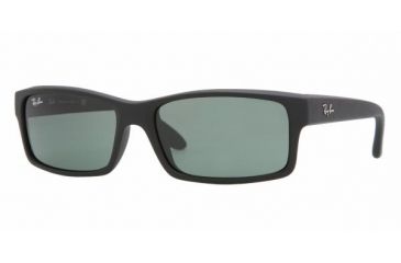 Image of Ray Ban RB4151 #622 - Black Rubber Frame, Crystal Green Lenses