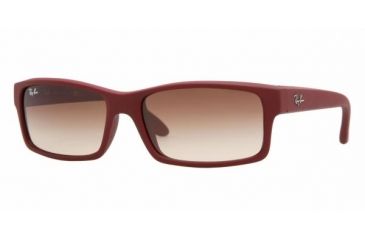 Image of Ray Ban RB4151 #816/51 - Red Beet Rubberize Frame, Crystal Brown Gradient Lenses