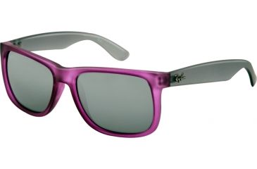 Image of Ray-Ban RB4165 Sunglasses 602488-5116 - Dark Violet Rubber Frame, Grey/Silver Mirror Gradient Lenses