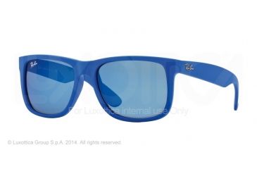 Image of Ray-Ban RB4165 Sunglasses 608855-55 - Rubber Blue Frame, Blue Mirror Lenses