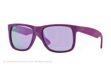 Image of Ray-Ban RB4165 Sunglasses 60894V-55 - Rubber Fuchsia Frame, Grey Mirror Violet Lenses