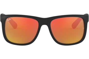 Image of Ray-Ban RB4165 Sunglasses 622/6Q-51 - Rubber Black Frame, Brown Mirror Orange Lenses
