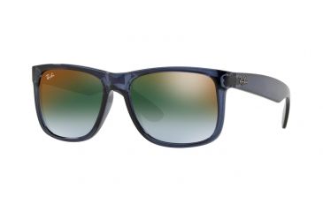 Image of Ray-Ban RB4165 Sunglasses 6341T0-51 - Trasparent Blue Frame, Blue Gradient Green Mirror Red Lenses