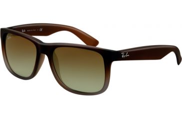 Image of Ray-Ban RB4165 Sunglasses 854/7Z-5116 - Rubber Brown On Grey Frame, Green Gradient Lenses