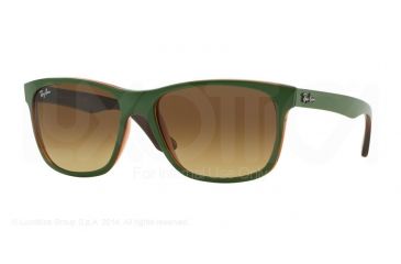 Image of Ray-Ban RB4181 Prescription Sunglasses RB4181-613785-57 - Lens Diameter 57 mm, Frame Color Top Matte Green On Trasp Brown