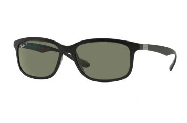 Image of Ray-Ban RB4215 Sunglasses 601S9A-57 - Matte Black Frame, Polar Green Lenses